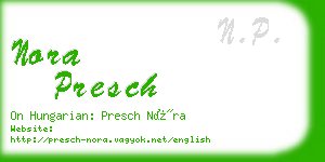 nora presch business card